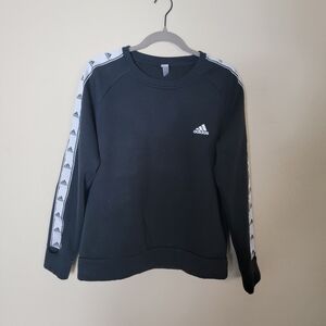 Adidas Black and White Crewneck Sweater with Logo